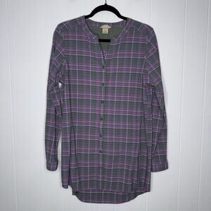 Duluth Trading Women's DuluthFlex Sidewinder Tunic Top Plaid Green Size Medium